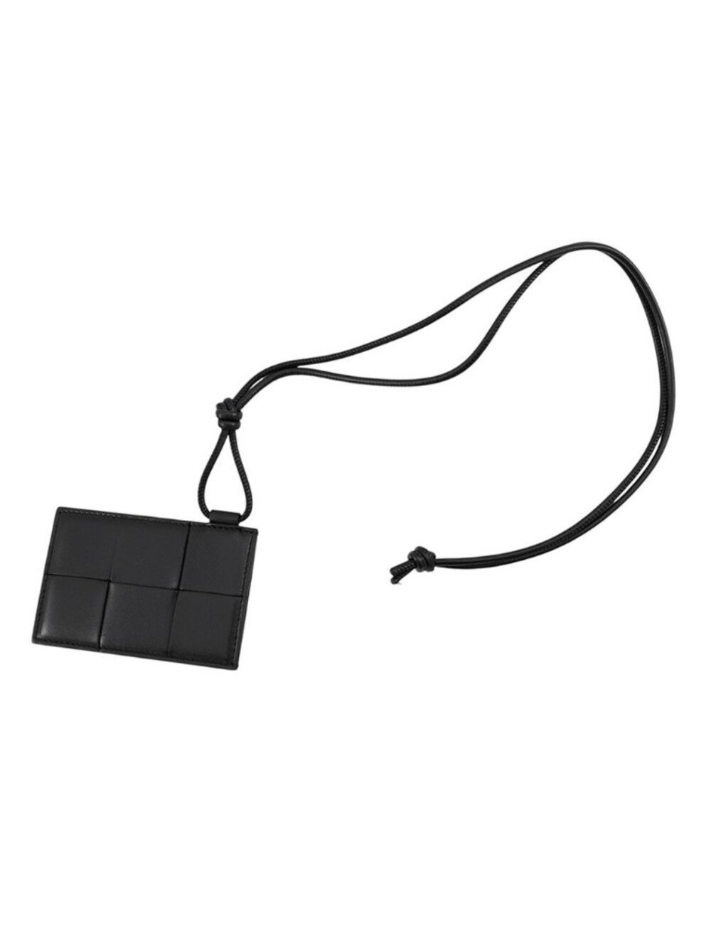Bottega Veneta Card Case Cassette Badge Holder Lambskin Black Fixed